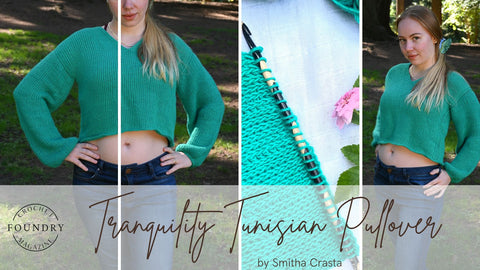 Tranquility Tunisian Pullover collage